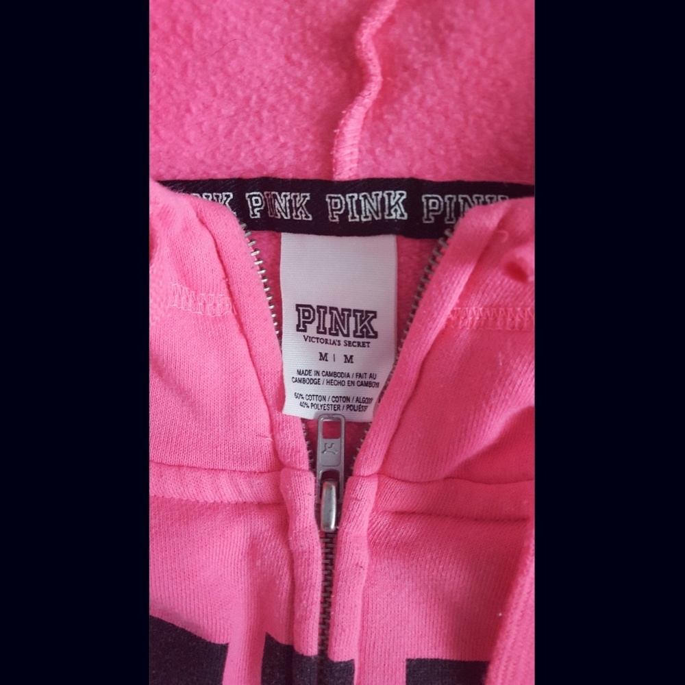 VS PINK Zip Up Hoodie Practically New - Picture 2 of 3